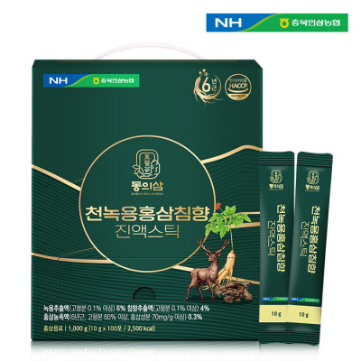 충북인삼농협 동의삼 천녹용홍삼침향 진액스틱 10g x 100포